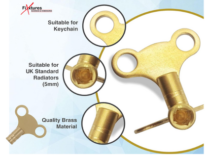 Fixtures Brass Radiator Key | For releasing air from Radiators.