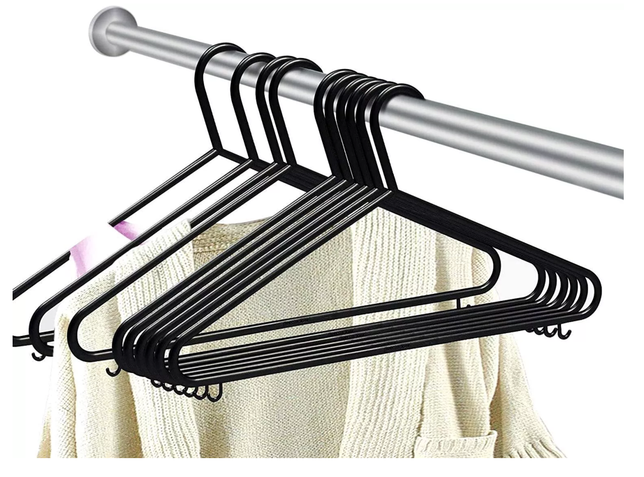 Plastic Full Size Clothes Hangers | 1 x 6 Pack Hanger Bundle.