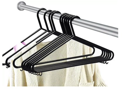 Plastic Full Size Clothes Hangers | 1 x 6 Pack Hanger Bundle.