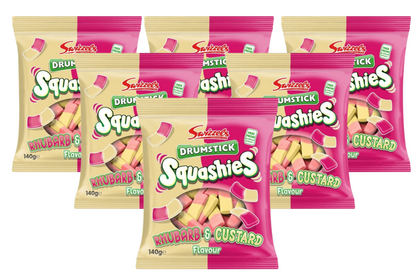 Swizzels Drumstick Squashies Rhubarb & Custard 6 x 140g