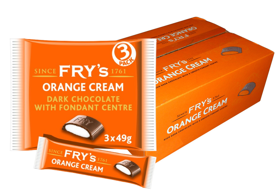 Fry's Chocolate Orange Cream | Dark Chocolate Bars with Orange Cream Fondant | 3 x 49g | 16 x 157g F
