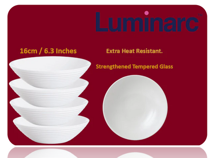 Luminarc Harena Multi-Purpose White Strengthened Glass Bowl 16cm