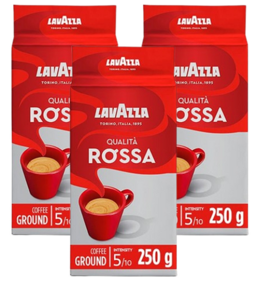 Lavazza Qualita Rossa Ground Coffee | 3 x 250g Bundle