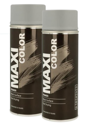 Maxi Color Grey Spray Primer | Indoor or Outdoor |2 x 400ml