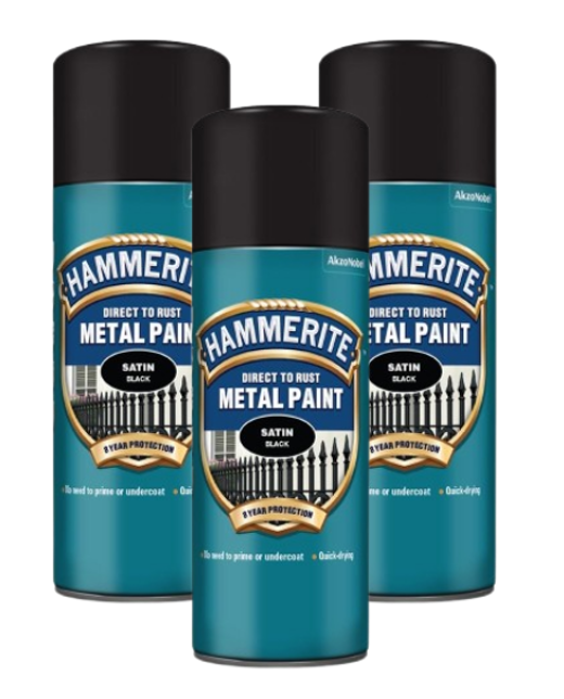 Direct To Rust Smooth Finish Aerosol Satin Black 2 x 400ml