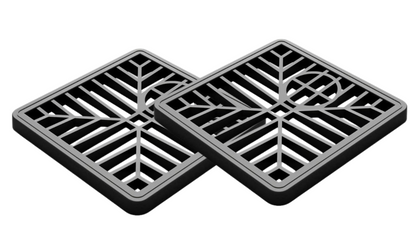 Janit-X Square Drain Covers Outdoor Drainage Channel | PVC Plastic Grid Cover | 2 Pack
