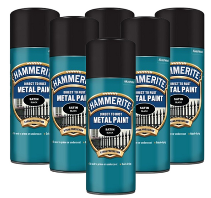 Direct To Rust Smooth Finish Aerosol Satin Black 2 x 400ml
