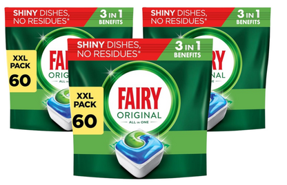 Fairy Dishwasher Tablets All in One Original 60's | 3 Pack Bundle {180's}