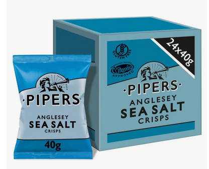 Pipers Gluten-Free Angelsey Sea Salt Crisps Multi-Pack | 24 x 40g