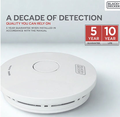 Black + Decker Connected Smoke Alarm 10 Year Battery Wireless Interlink