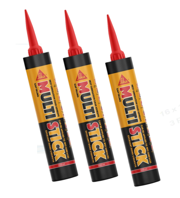 Everbuild Multi Stick | Hybrid Polymer Adhesive | Internal and External Use | White | 3 x 350ml