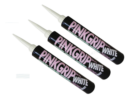 Everbuild Pinkgrip | Solvent Free | Dries WHITE | 3 x 380ml Cartridge