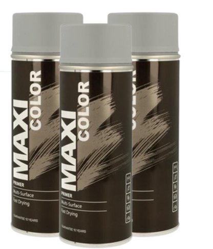 Maxi Color Grey Spray Primer | Indoor or Outdoor | 3 x 400ml
