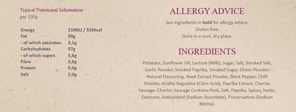 Pipers Gluten-Free Trealy Farm Chorizo Crisps Multi-Pack | 24 x 40g