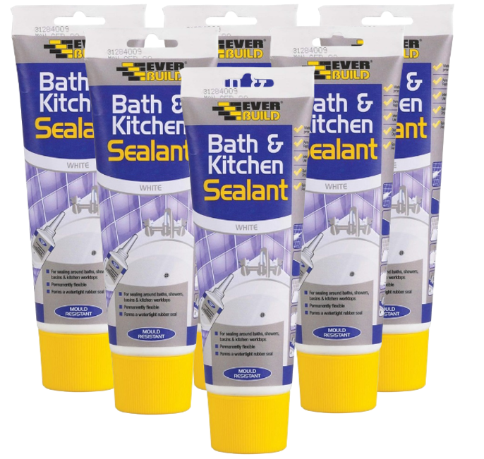 Everbuild Bath And Kitchen Acrylic Sealant | Anti Mould Formulation | White | 6 x 200ml Bundle (Copy)