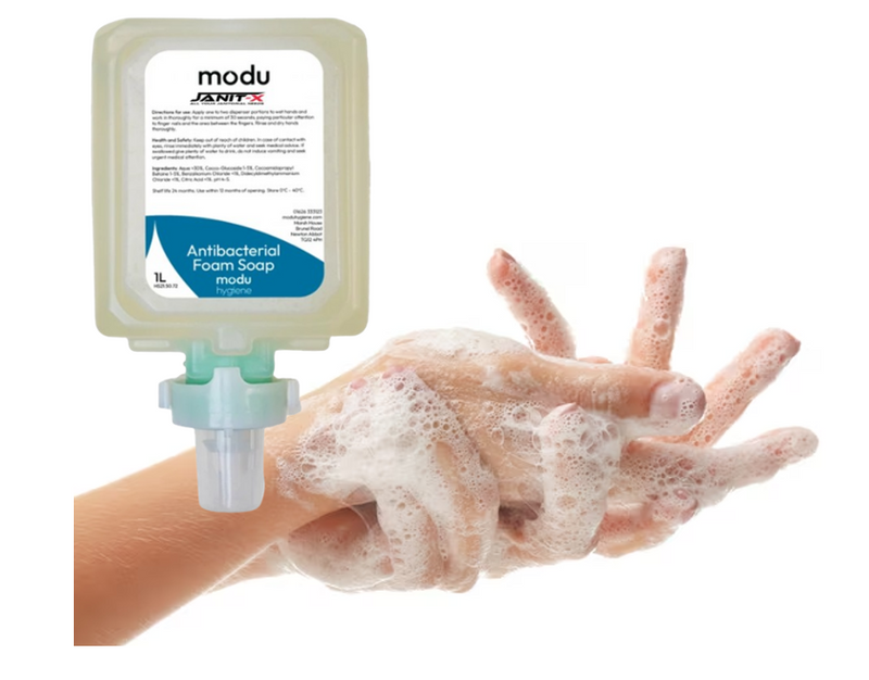 Janit-X MODU Anti-Bacterial Luxury Foam Soap Cartridges for Soap Dispensers - Clear