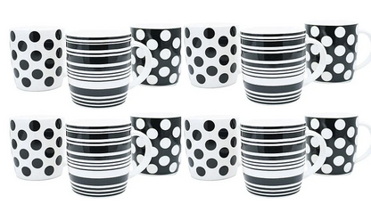 Fixtures Brand Black & White 12oz/350ml Coffee/Tea Mug