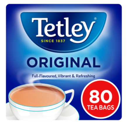 Tetley 80s 2-Cup Tea Bags Retail 250g