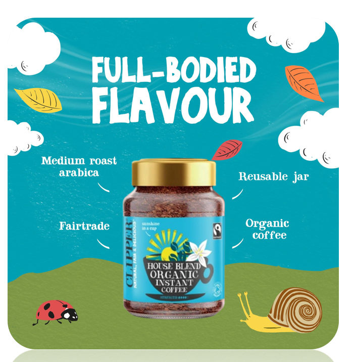 Clipper Fairtrade Medium Roast House Blend Organic Arabica Coffee 200g