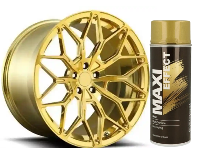MAXI EFFECT Quick Drying Spray Paint Metallic Gold 2 x 400ml