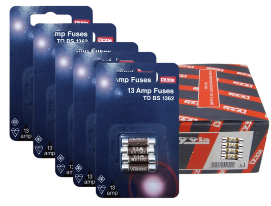 Lyvia Electrics 13 Amp Fuses to BS1362 Standard Pack Of 4