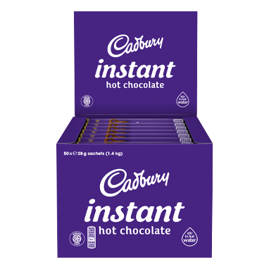 Cadbury Fairtrade Hot Chocolate Instant Sticks 100x 28g | Add Water (2 Pack of 50)
