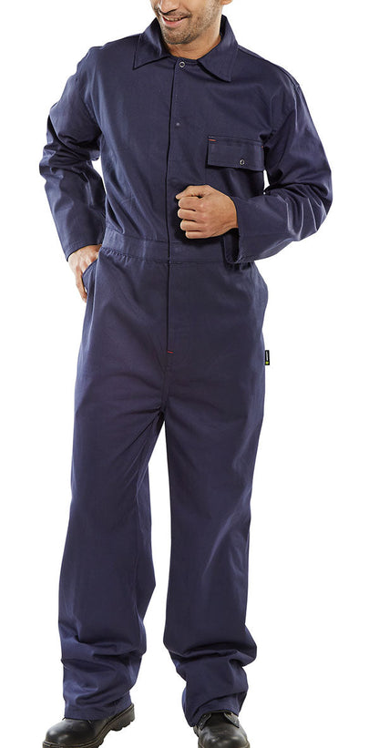 Beeswift Workwear 100% Cotton  Navy Boiler Suit {CDBSN}
