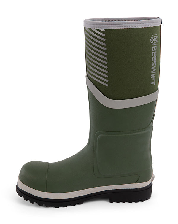 Neo Force Neoprene Full Safety Wellington Green ALL SIZES