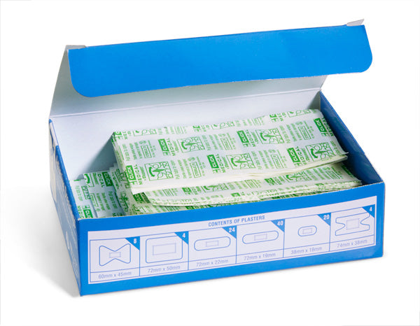Click Medical Plasters Blue Metal Detectable Assorted Box of 100