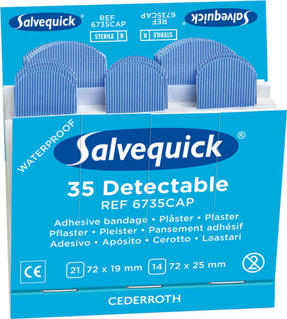 Salvequick Detectable Plasters Refill Pack 6X35 Blue
