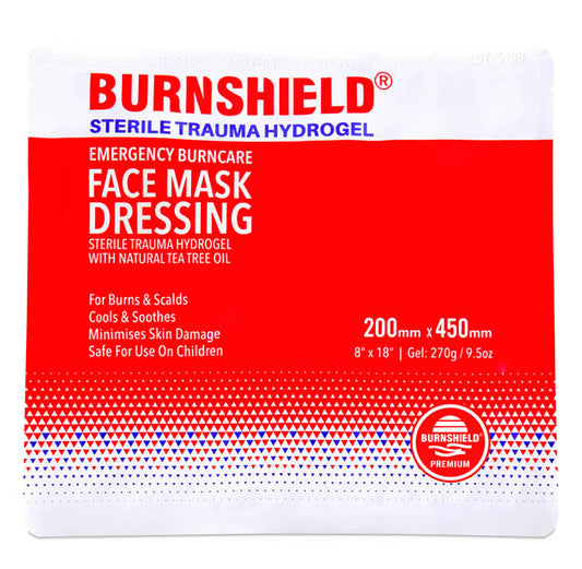 Burnshield Sterile Trauma Hydrogel Face Mask Precut