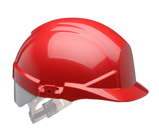 Reflex Red Slip Ratchet Helmet With Silver Flash