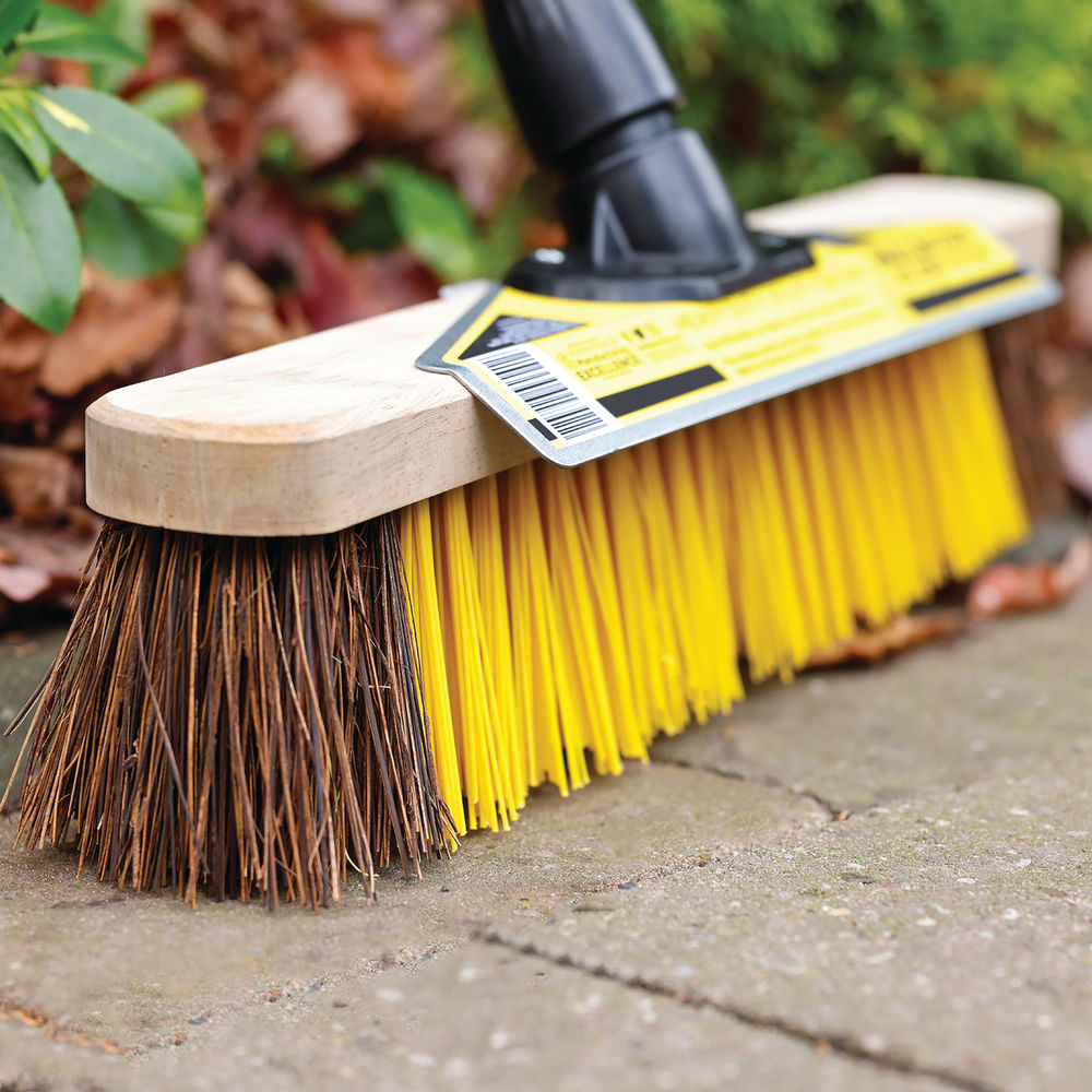 Brushware 16 Inch Bulldozer Utility Wooden Broom & Handle