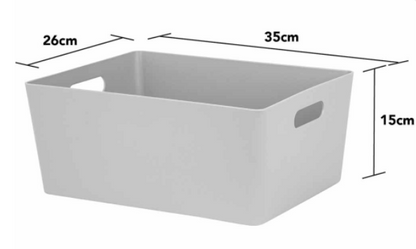 Wham White Rectangular Studio Basket 5.02 11.5 Litre (4 Pack Bundle)