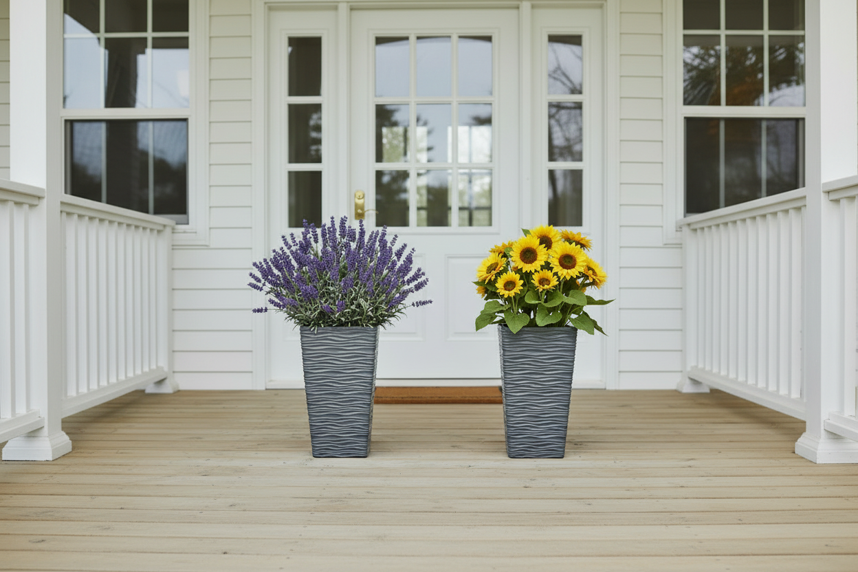 Fixtures Glaze Wave LARGE 55cm Planter {Grey}