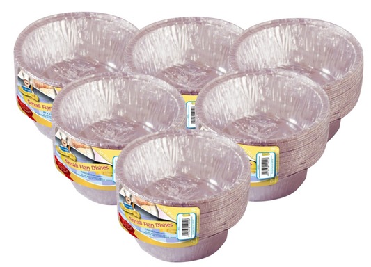 Kingfisher Deep Foil Cake Pie Dishes, Silver, Large, Pack Of 20