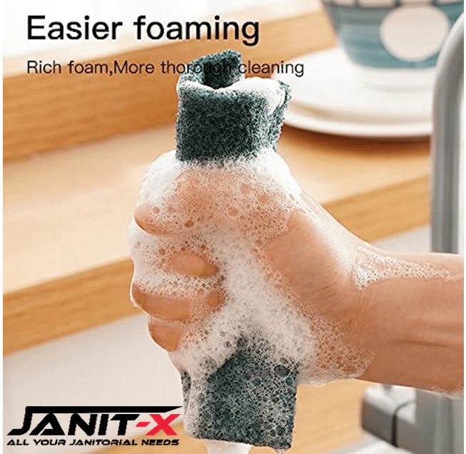 Janit-X Professional Use Large Kitchen Scourer Green 10-100 Pack