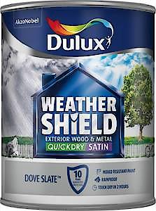 Dulux Weather Shield Quick Dry Satin Paint, 2.5 L - Pure Brilliant White