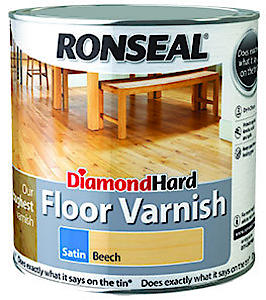Ronseal Diamond Hard Floor Varnish Clear Satin 2.5L