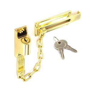 Door Chain Lock Heavy Duty Safety Chain Lock Polished Brass Sliding Bolt