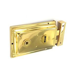Rimlock Dbl Handl Brass 6" S1840*