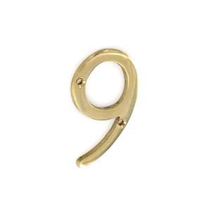 Securit S2509 Brass Numeral No:9 75Mm