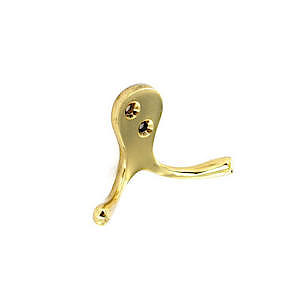 Securit Double Robe Hook | 75mm | Brass | S2567 | 1 x Double Hanging Hook