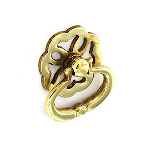Brass ring pull handle fancy 38mm