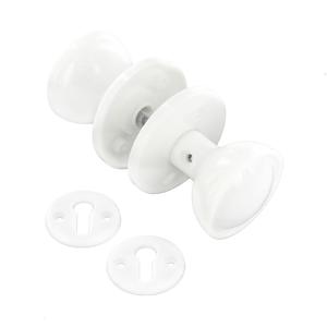 Sec Plas Mort Knob Set Wht S3240