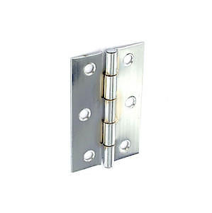 Securit Chrome Polished Butt Hinges 75mm(3") S4302 | 2 Piece Set