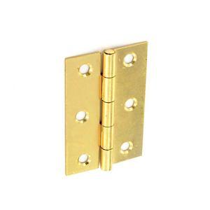 Securit Steel Butt Hinges Brass Plated (Pair) - 75Mm
