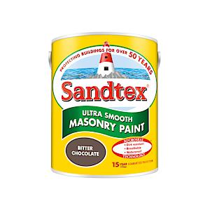 Sandtex Ultra Smooth Masonry Paint 5 Litre Stock Colours - Bitter Chocolate