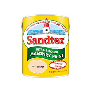 Sandtex Microseal | Smooth Masonry Paint | Light Cream| 5 Litre