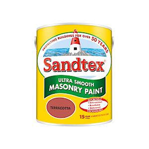 Sandtex Microseal | Smooth Masonry Paint | Terracotta | 5 Litre